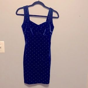 Navy blue velvet dress